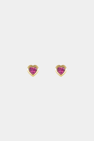 Heart Gemstone Earrings | 9K Yellow Gold | Natasha Schweitzer