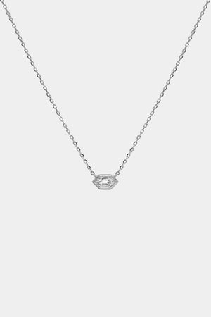 Hexagonal Diamond Necklace | 18K White Gold | Natasha Schweitzer