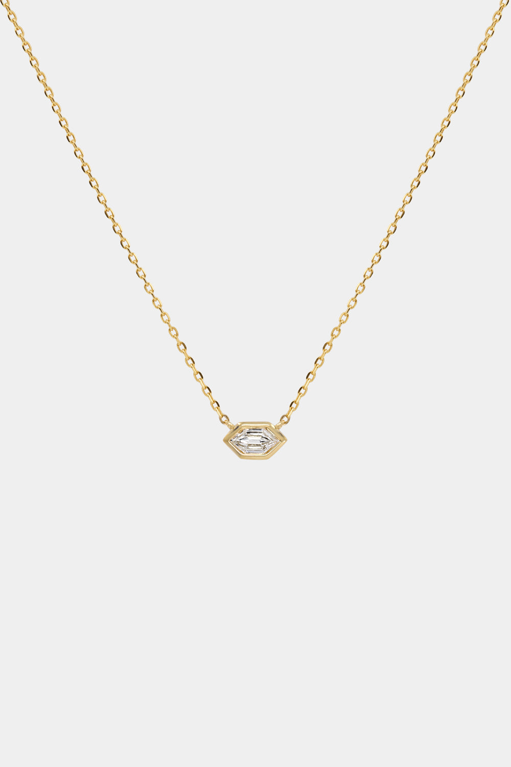Hexagonal Diamond Necklace | 18K Yellow Gold| Natasha Schweitzer