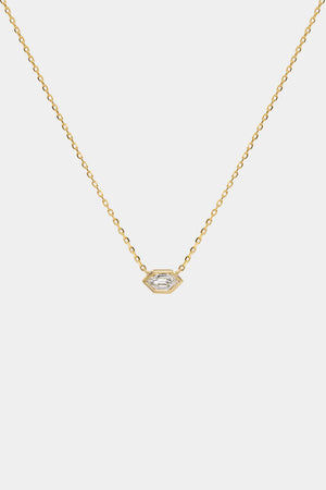 Hexagonal Diamond Necklace | 18K Yellow Gold | Natasha Schweitzer