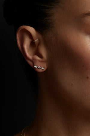 Pear Diamond Bar Studs | 18K White Gold | Natasha Schweitzer