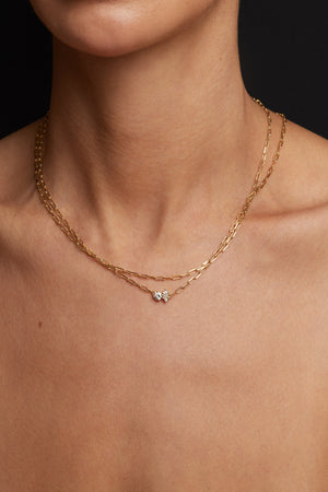 Marquise and Round Diamond Toi Et Moi Necklace | Yellow Gold | Natasha Schweitzer