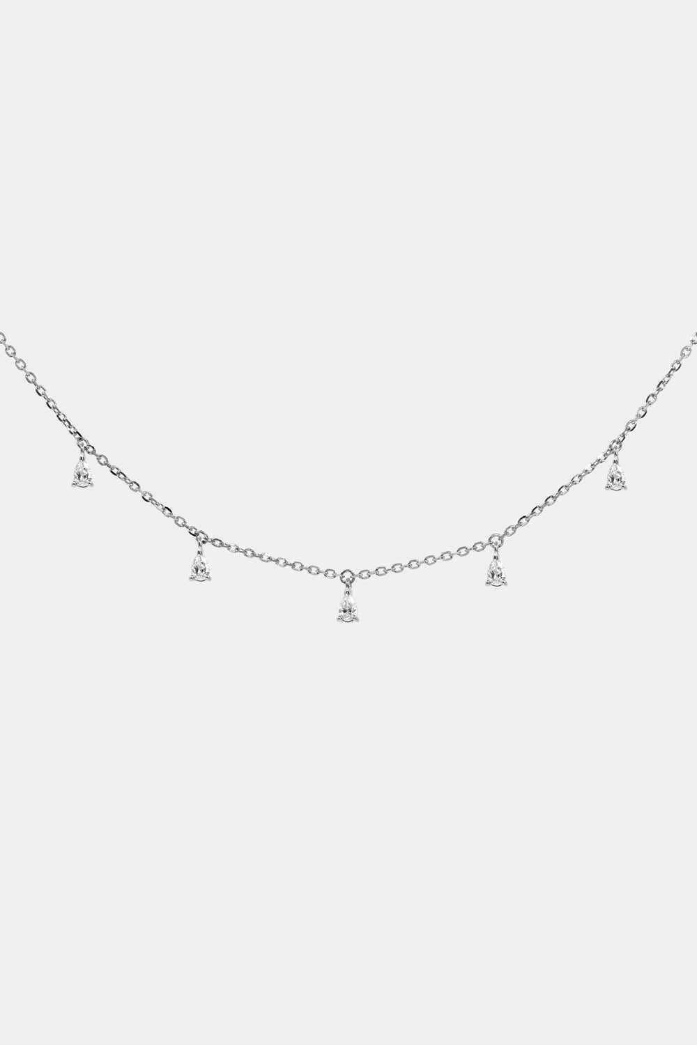 Ilona Pear Diamond Necklace | 18K White Gold