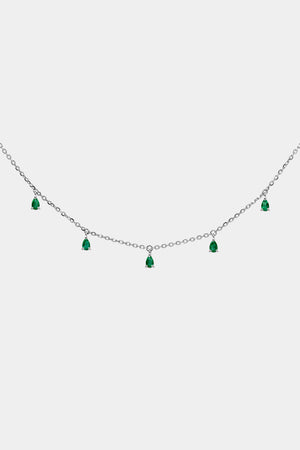 Ilona Pear Emerald Necklace | 18K White Gold | Natasha Schweitzer