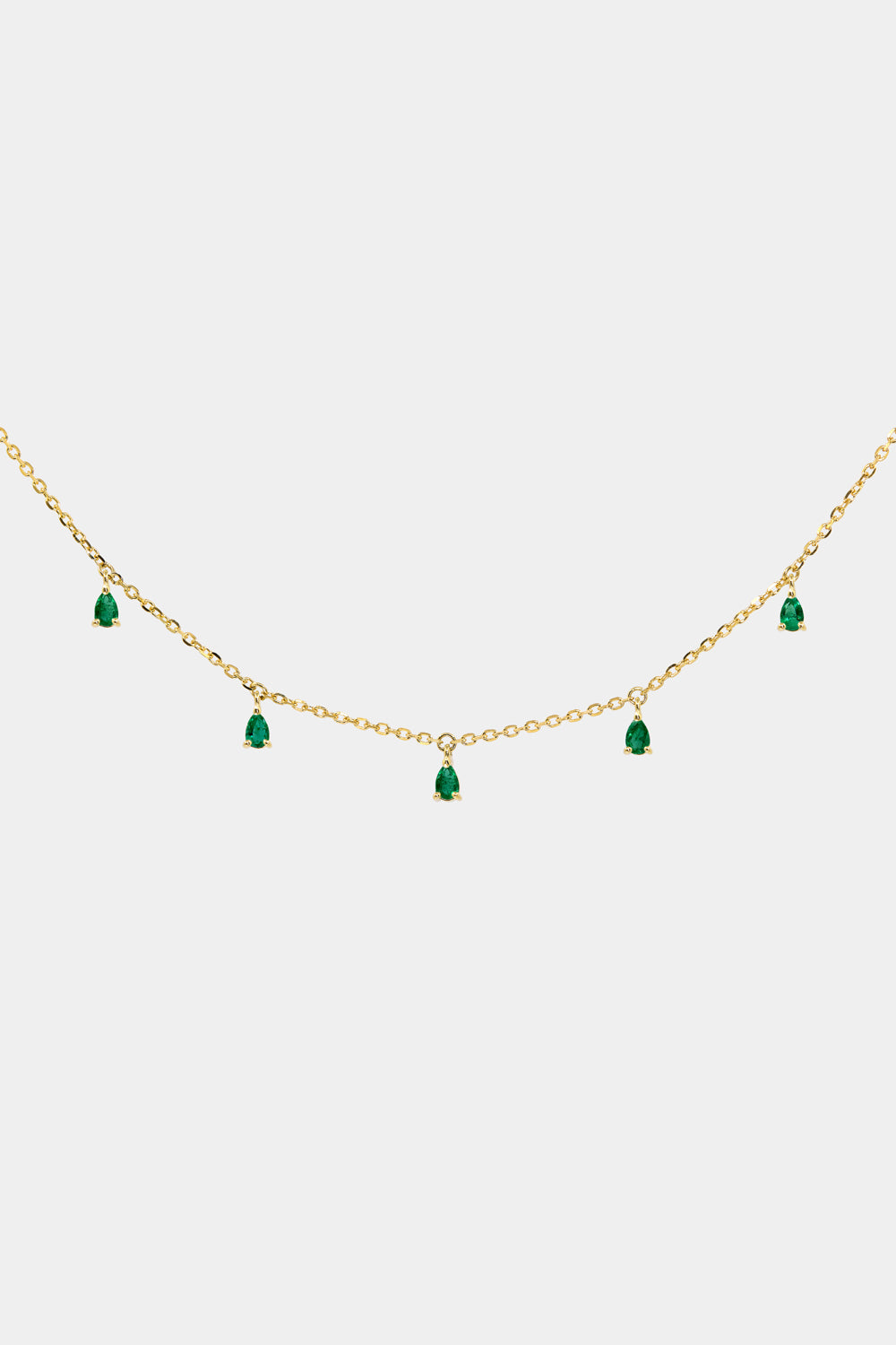 Ilona Pear Emerald Necklace | 18K Yellow Gold