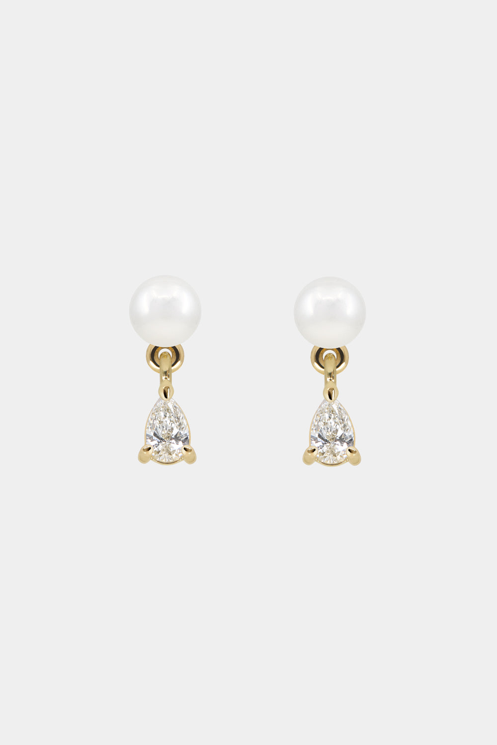 Ilona Pearl And Pear Diamond Studs | 18K Yellow Gold| Natasha Schweitzer