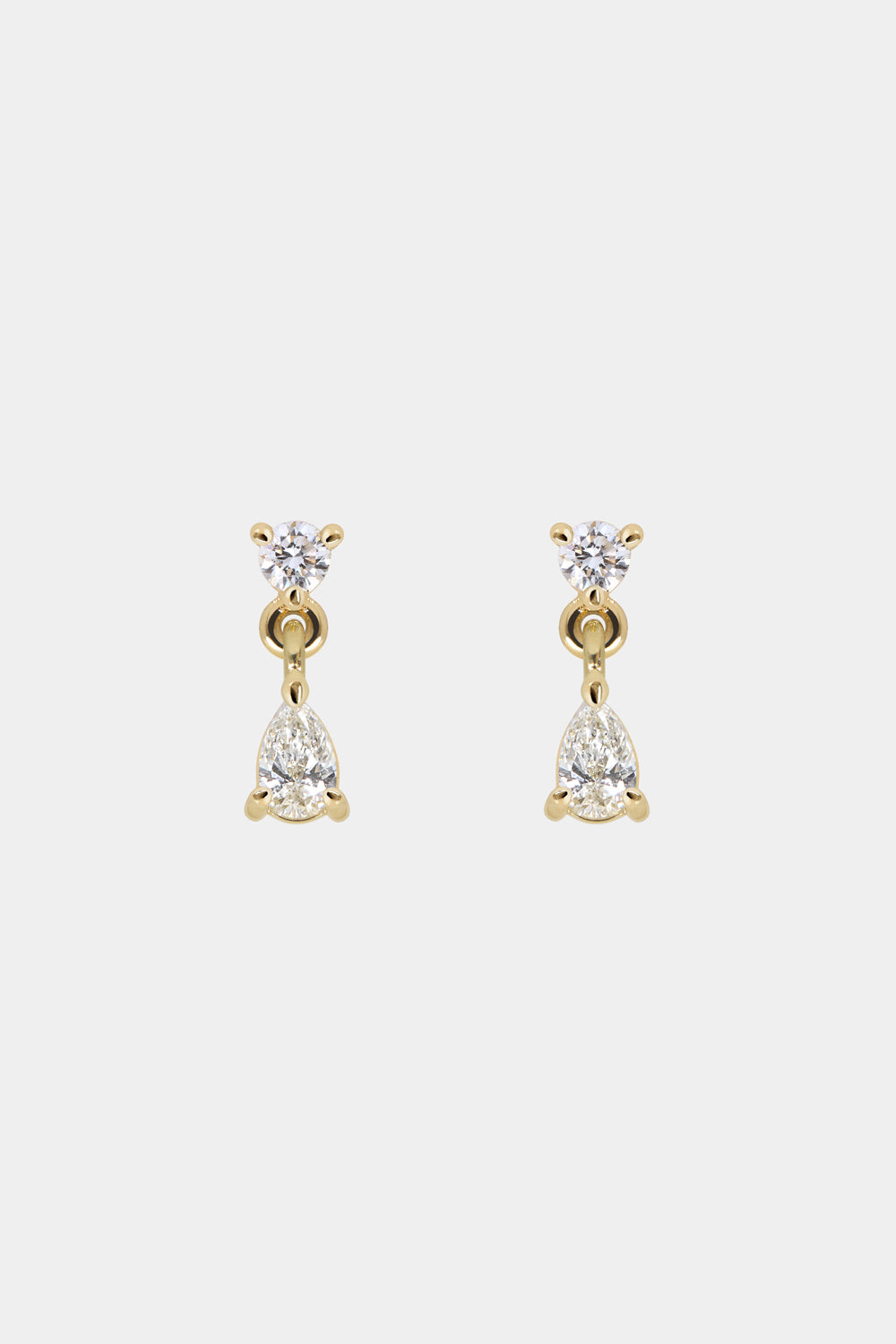 Ilona Round And Pear Diamond Earrings | 18K Yellow Gold