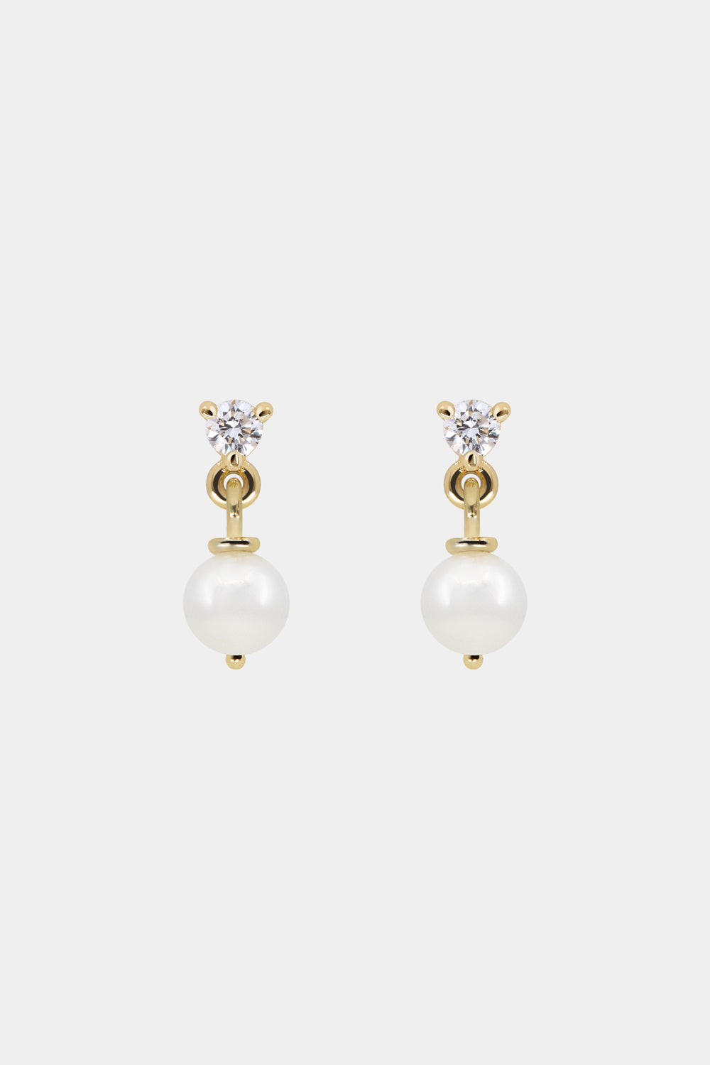 Ilona Round Diamond And Pearl Earrings | 9K Yellow Gold