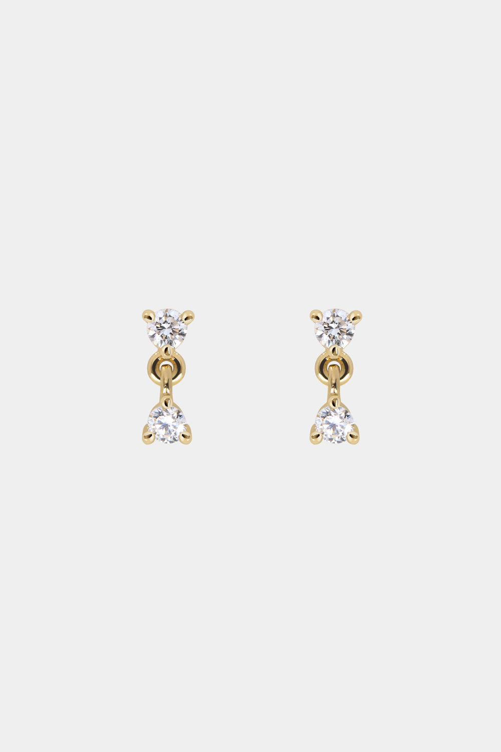 Ilona Round Duo Diamond Earrings | 9K Yellow Gold