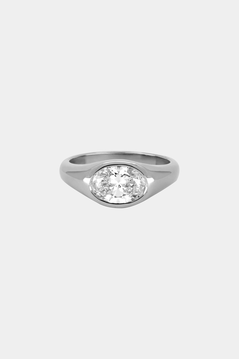 Insignia Oval Diamond Ring | 18K White Gold or Platinum