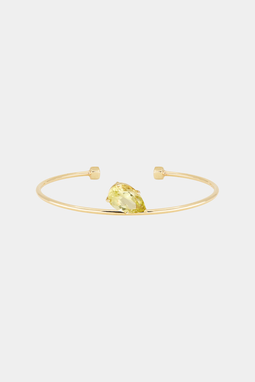 Jolie Cuff with Floating Pear Lemon Quartz | 9K Yellow Gold