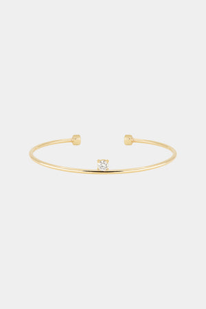 Jolie Cuff with Floating Diamond | 9K Yellow Gold | Natasha Schweitzer