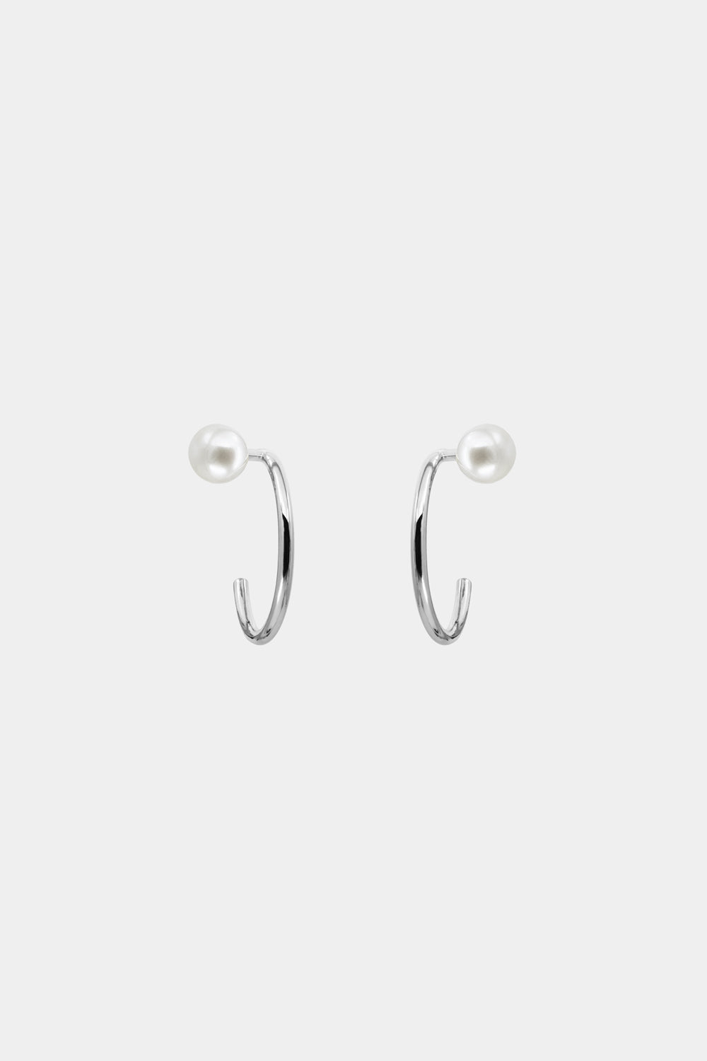 Lara Hoops with Pearl | Silver