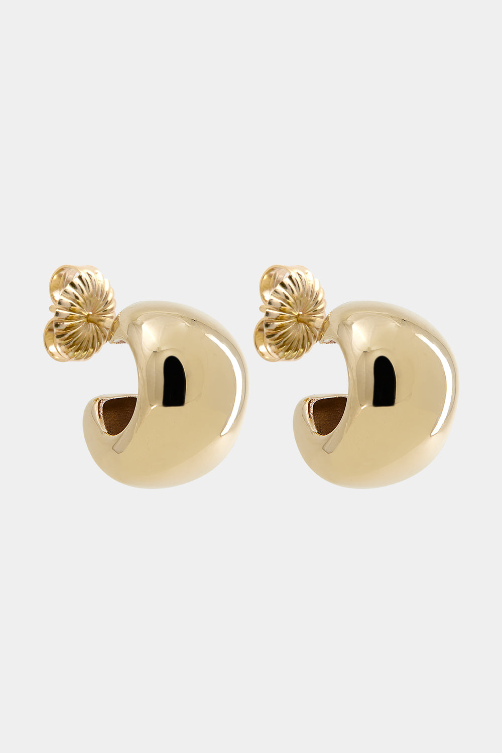 Large Blob Hoops | 9K Yellow or Rose Gold, Gold Plated