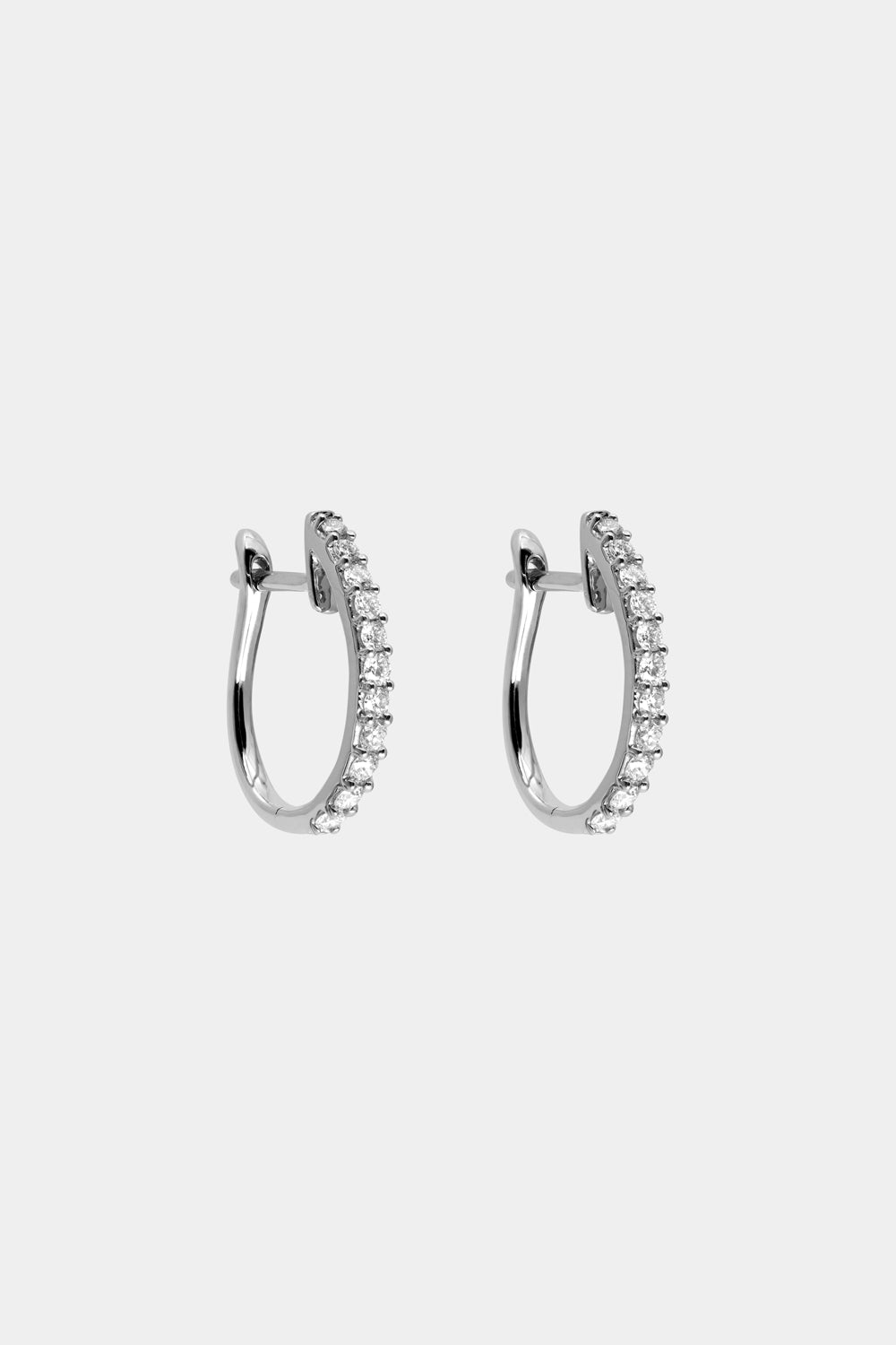 Large Diamond Huggies | 18K White Gold