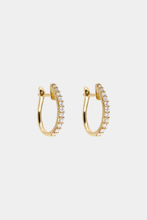 Large Diamond Huggies | 18K Yellow Gold | Natasha Schweitzer