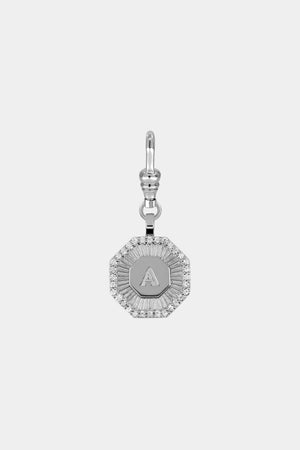 Diamond Halo Large Letter Attachment | 18K White Gold | Natasha Schweitzer