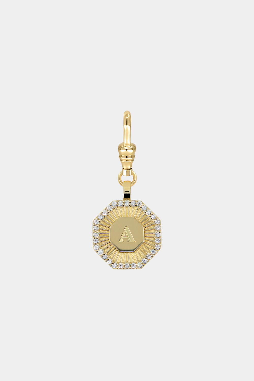 Diamond Halo Large Letter Attachment | 18K Yellow Gold