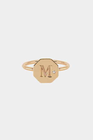 Letter Ring | 9K Rose Gold | Natasha Schweitzer