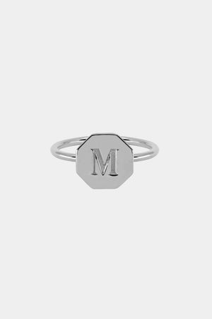 Letter Ring | 9K White Gold | Natasha Schweitzer