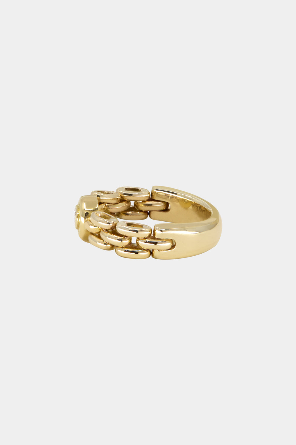 Oval Diamond Margot Chain Ring | 18K Yellow Gold| Natasha Schweitzer