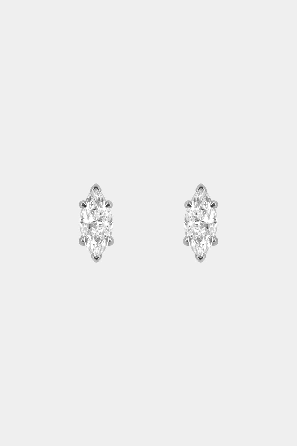 Marquise Diamond Studs | 18K White Gold