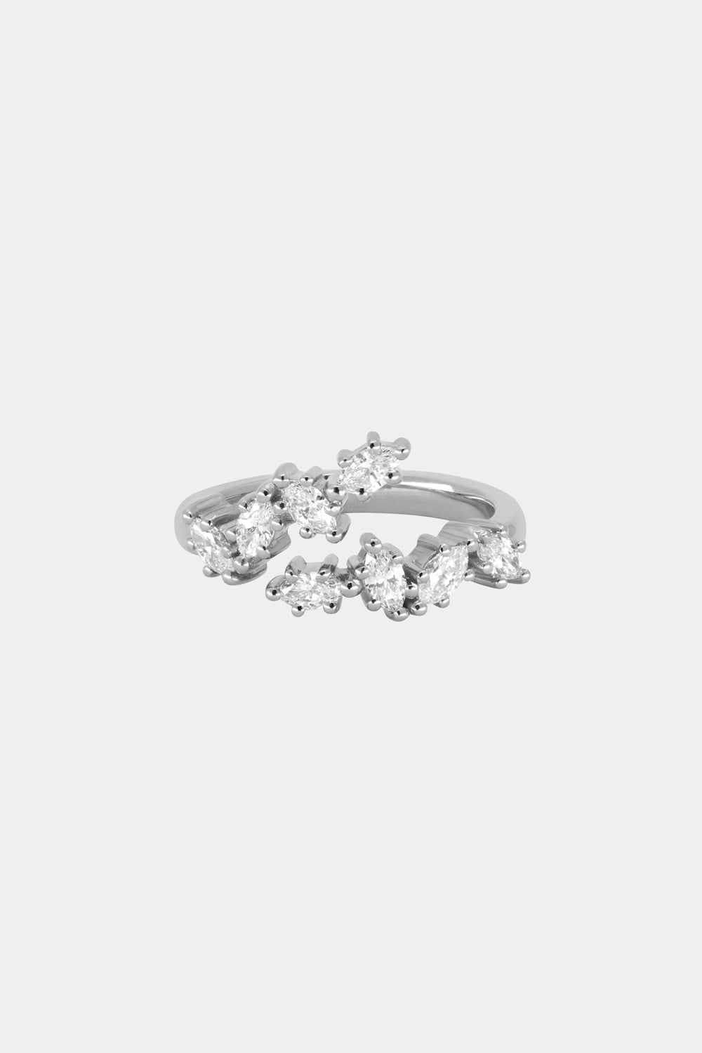 Marquise Diamond Wrap Ring | White Gold| Natasha Schweitzer