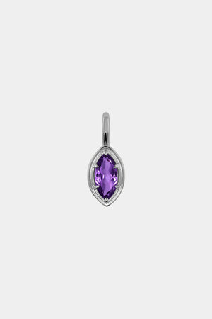Roma Marquise Gemstone Pendant | White Gold | Natasha Schweitzer