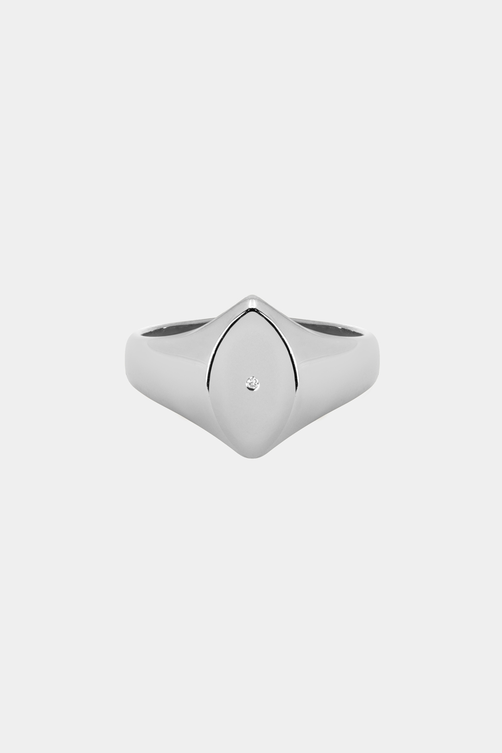 Marquise Signet Ring | White Gold| Natasha Schweitzer