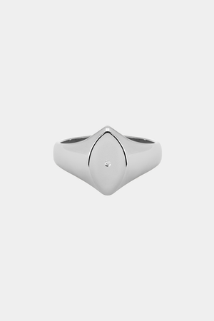Marquise Signet Ring | White Gold | Natasha Schweitzer