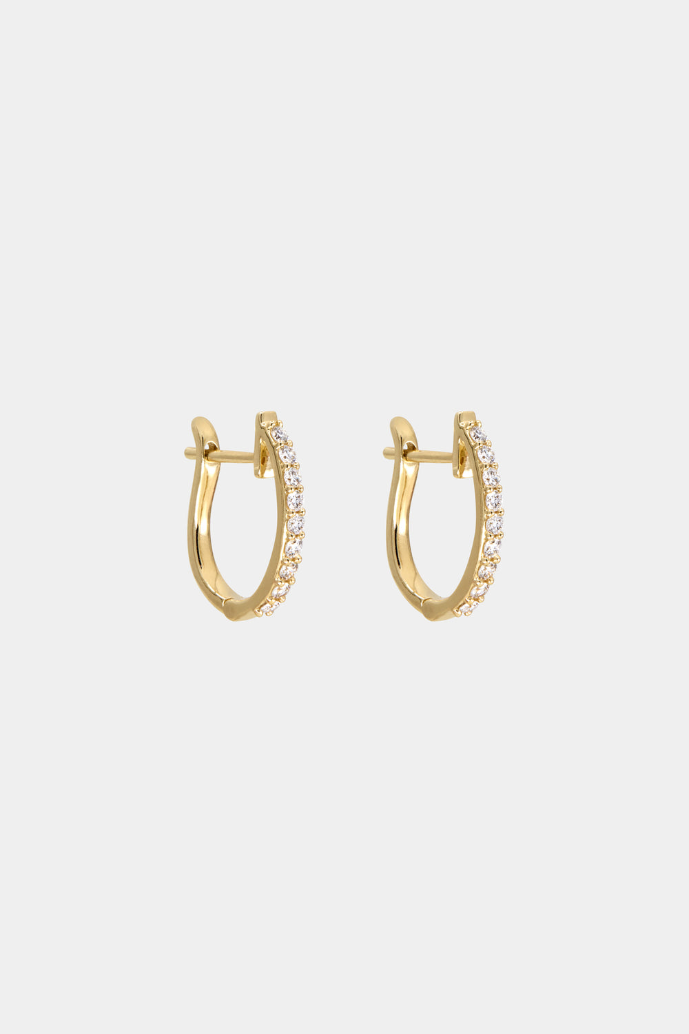 Medium Diamond Huggies | 18K Yellow Gold