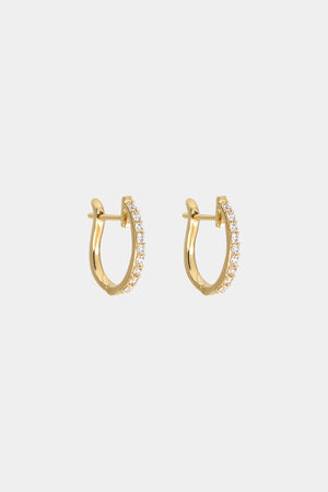 Medium Diamond Huggies | 18K Yellow Gold | Natasha Schweitzer