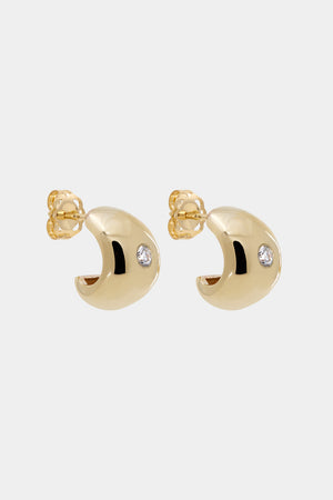 Medium Blob Diamond Hoops | 9K Yellow Gold | Natasha Schweitzer