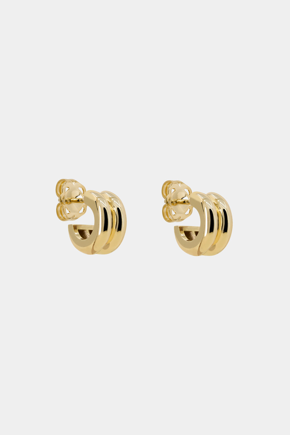 Mini Double Orielle Hoops | 9K Yellow Gold