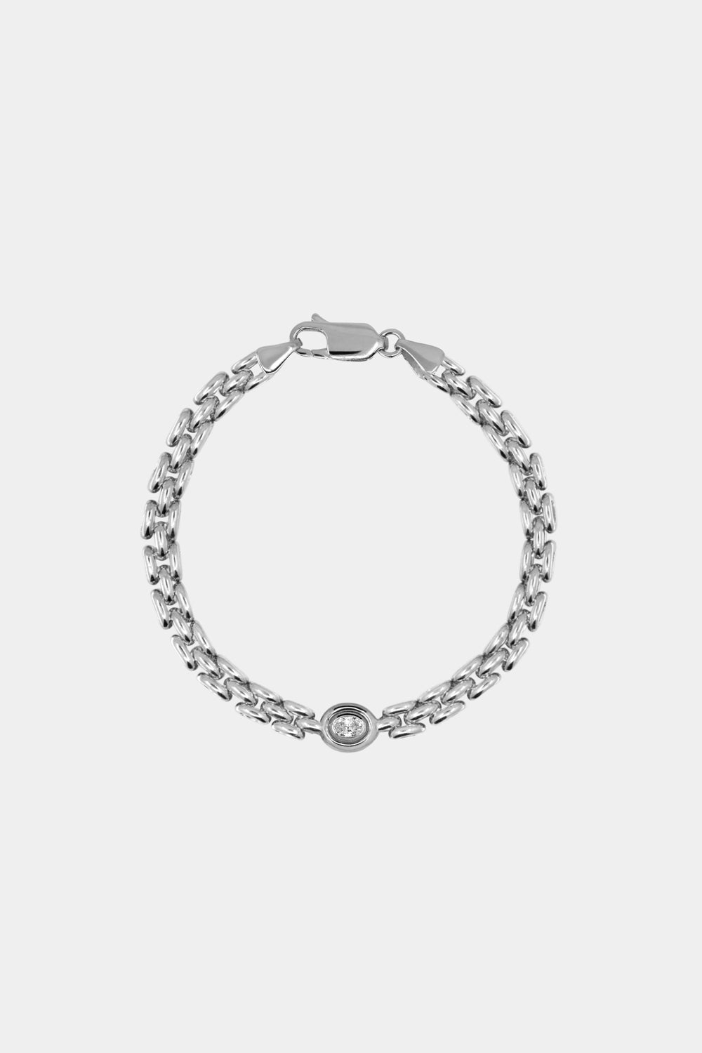 Oval Diamond Mini Margot Chain Bracelet | 9K White Gold