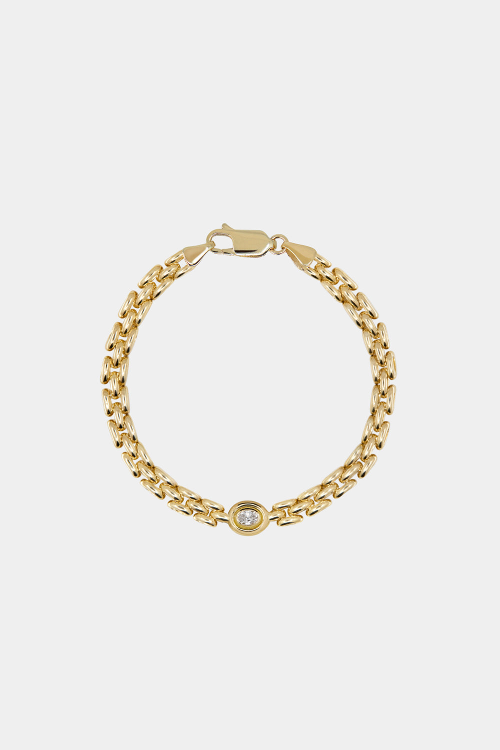Oval Diamond Mini Margot Chain Bracelet | 9K Yellow Gold