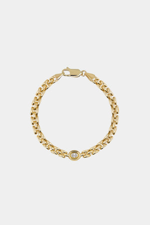 Oval Diamond Mini Margot Chain Bracelet | 9K Yellow Gold | Natasha Schweitzer