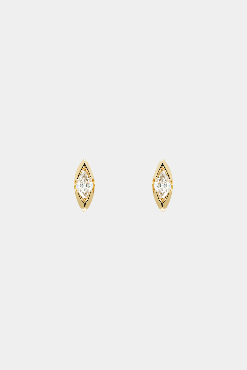 Mini Marquise Diamond Studs | 18K Yellow Gold