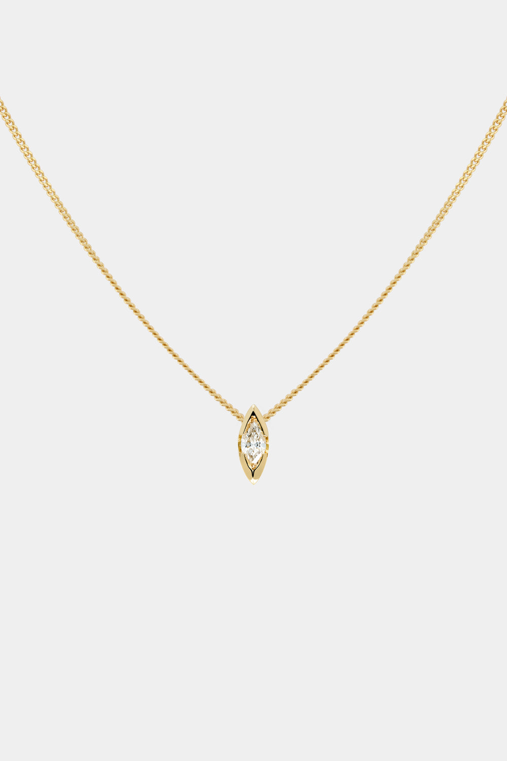 Mini Marquise Diamond Necklace | 9K Yellow or Rose Gold