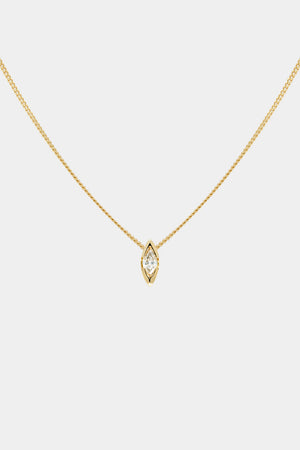 Mini Marquise Diamond Necklace | 9K Yellow or Rose Gold | Natasha Schweitzer