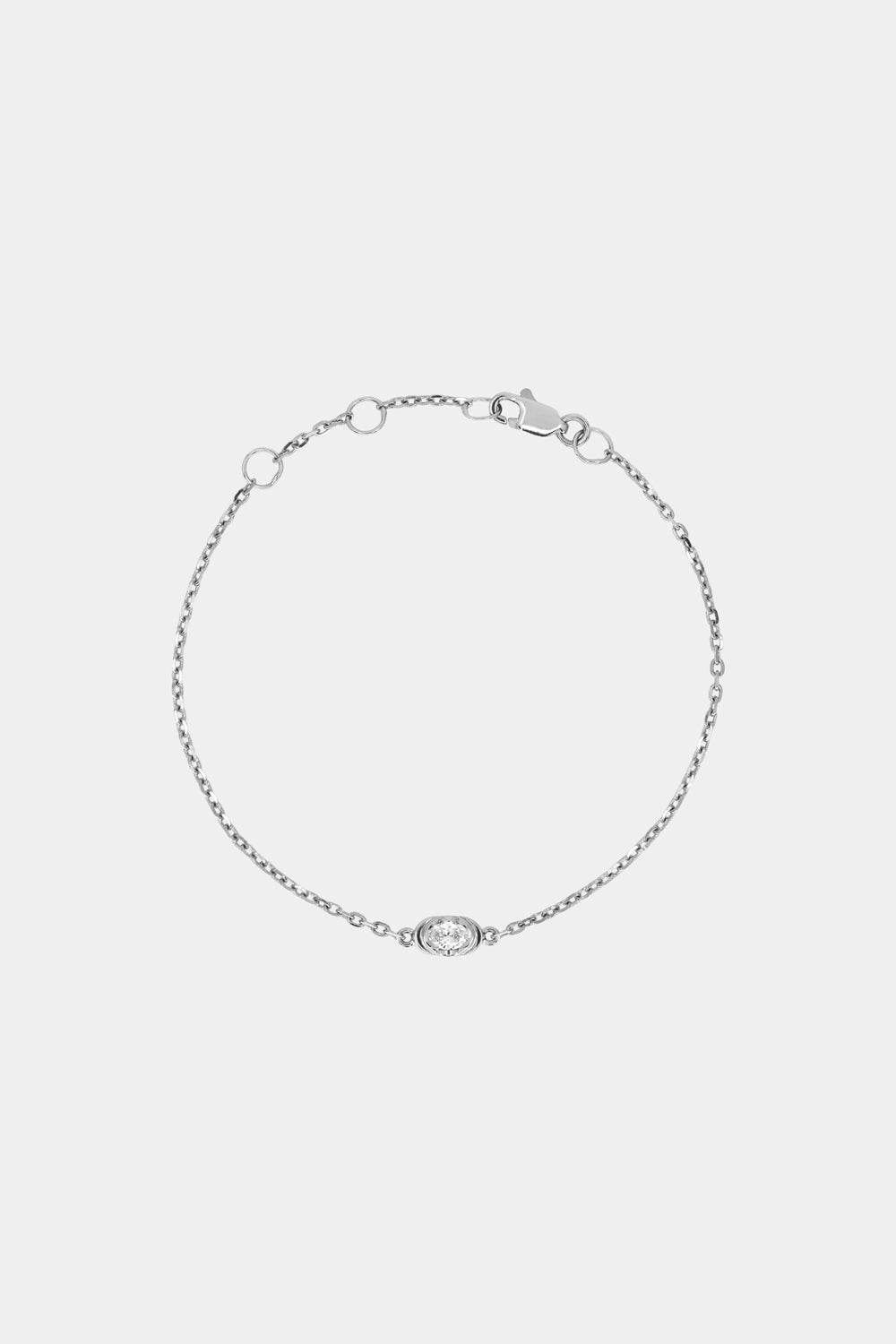 Oval Diamond Bracelet | 9K White Gold