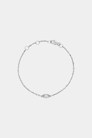 Oval Diamond Bracelet | 9K White Gold | Natasha Schweitzer