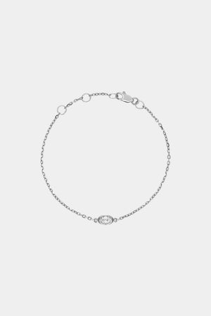 Mini Oval Diamond Bracelet | 9K White Gold | Natasha Schweitzer