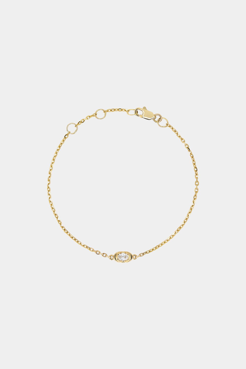 Mini Oval Diamond Bracelet | 9K Yellow or Rose Gold