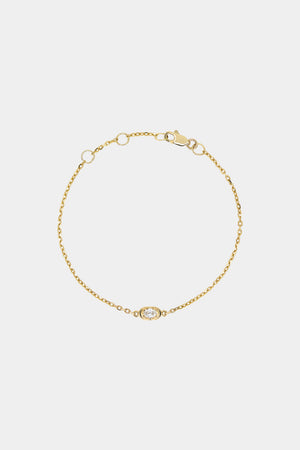 Mini Oval Diamond Bracelet | 9K Yellow or Rose Gold | Natasha Schweitzer