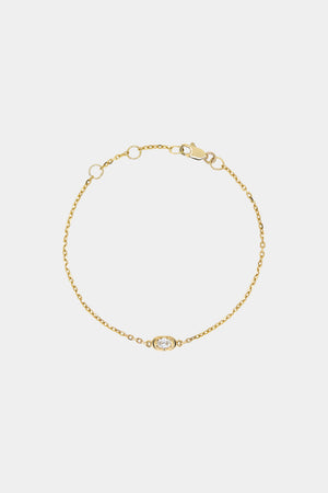 Oval Diamond Bracelet | 9K Yellow Gold | Natasha Schweitzer
