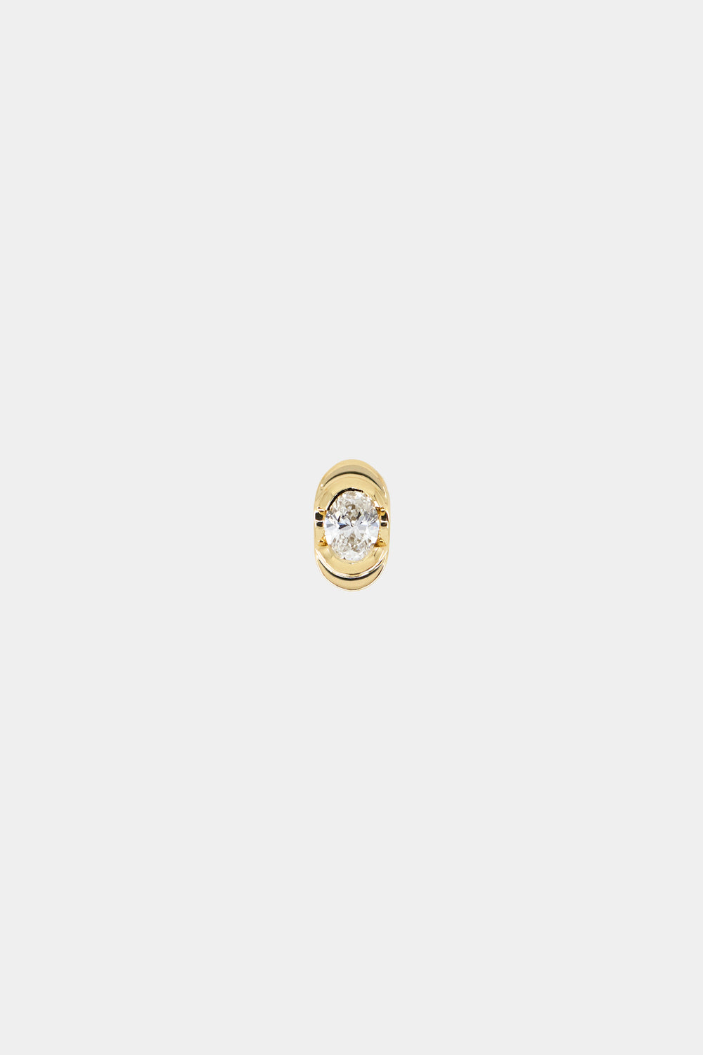 Mini Oval Diamond Studs | 18K Yellow Gold