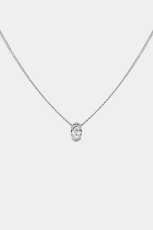 Mini Oval Diamond Necklace | White Gold | Natasha Schweitzer