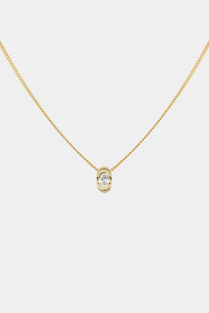 Mini Oval Diamond Necklace | 9K Yellow or Rose Gold | Natasha Schweitzer