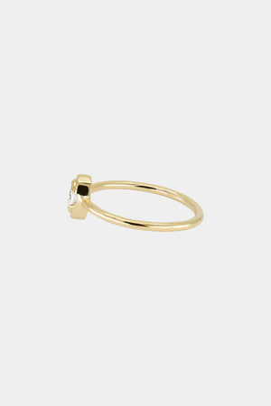 Mini Oval Diamond Ring | 9K Yellow Gold | Natasha Schweitzer